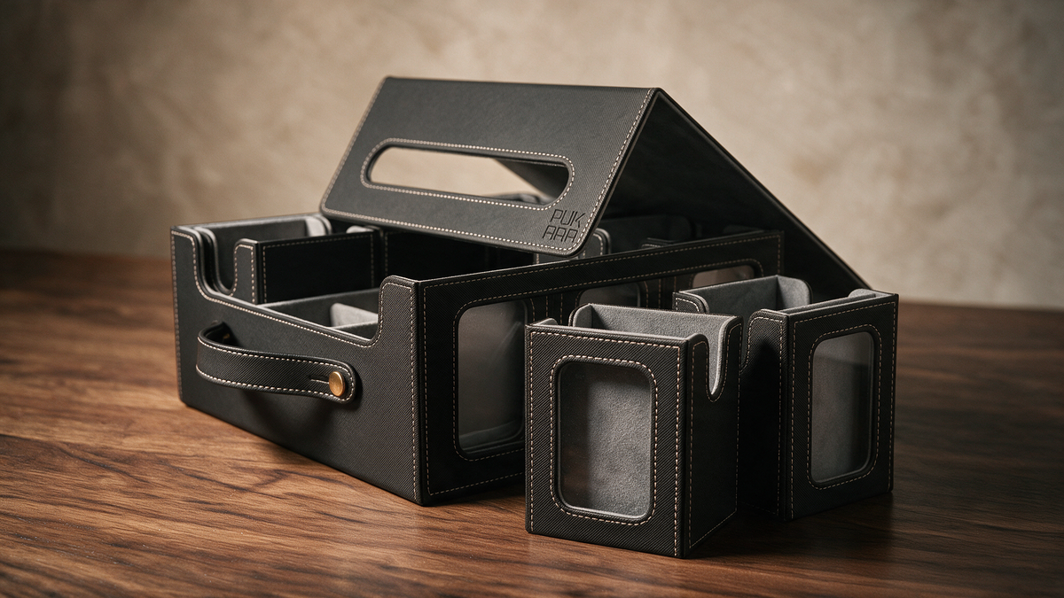 6-Deck TCG Carrying Case with Removable Deck Boxes & Dice Tray