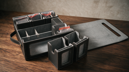 6-Deck TCG Carrying Case with Removable Deck Boxes & Dice Tray